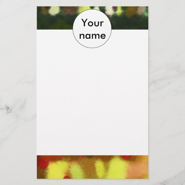 Red green painting stationery (Front)