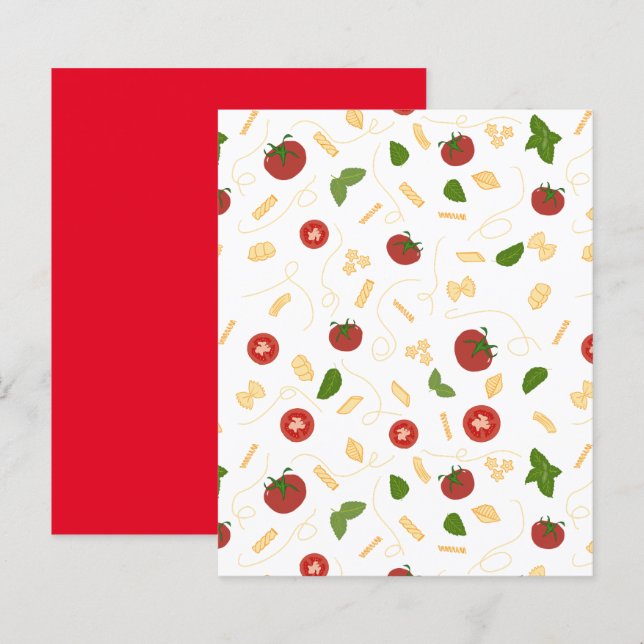 Red Green Pasta Tomato Basil Scrapbook Paper (Front/Back)