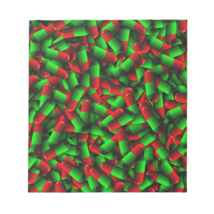 red green pills drugs notepad