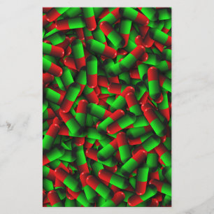 red green pills drugs stationery