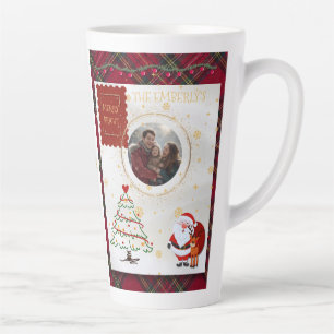 Red Green Plaid Christmas  Latte Mug