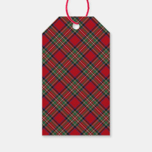 Red Green Plaid Classic Stewart Tartan Gift Tags