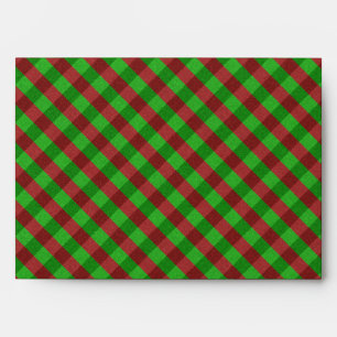 Red & Green Plaid Glitter Envelope