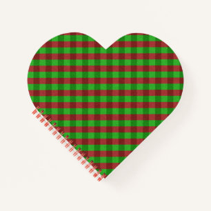 Red & Green Plaid Glitter Notebook