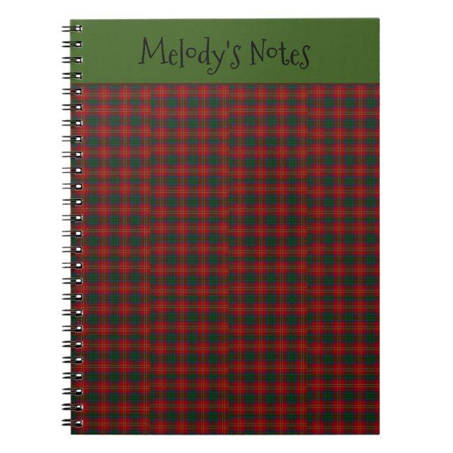 Red Green Plaid Pattern Christmas Holiday List  Notebook (Front)