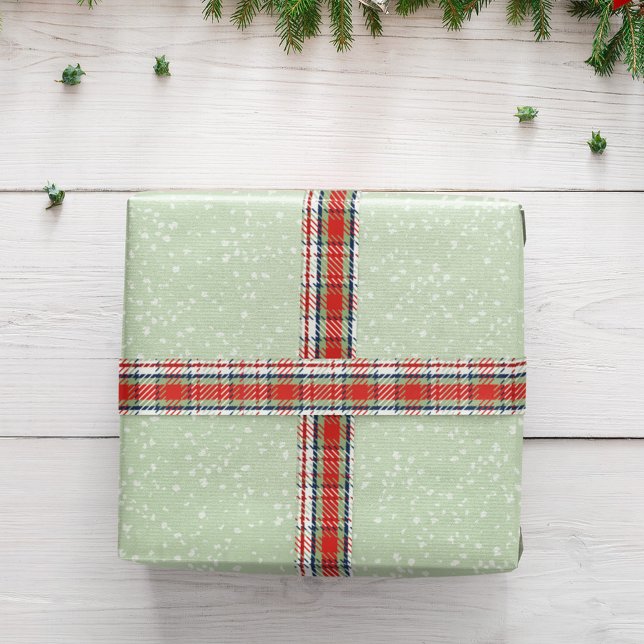 Red Green Plaid Pattern Simple  Satin Ribbon (Classic red and green plaid pattern )