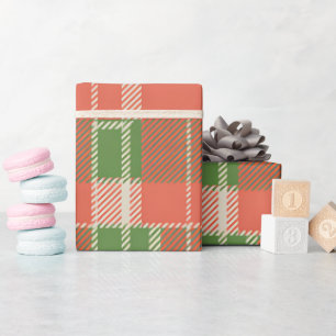 Red Green Plaid Pattern Wrapping Paper