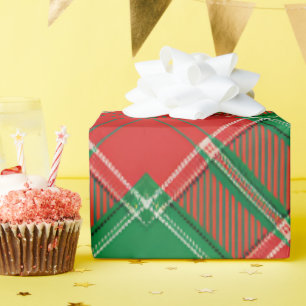 Red Green Plaid Pattern Wrapping Paper