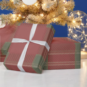 Red Green Plaid Pattern Wrapping Paper