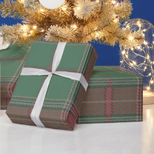 Red Green Plaid Pattern Wrapping Paper