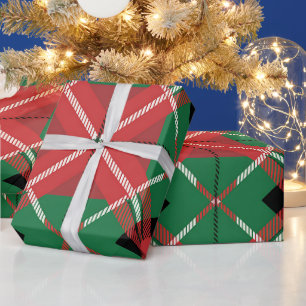 Red Green Plaid Pattern Wrapping Paper