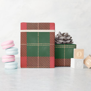 Red Green Plaid Pattern Wrapping Paper