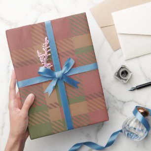 Red Green Plaid Pattern Wrapping Paper