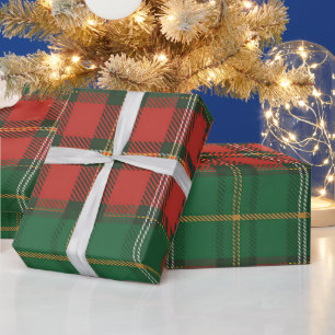 Red Green Plaid Pattern Wrapping Paper