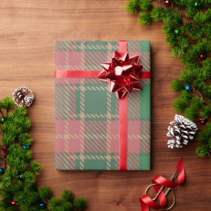 Red Green Plaid Pattern Wrapping Paper