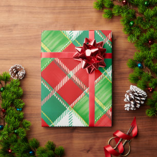 Red Green Plaid Pattern Wrapping Paper