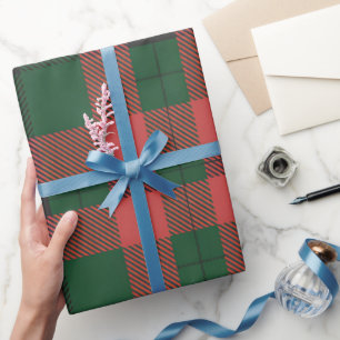 Red Green Plaid Pattern Wrapping Paper