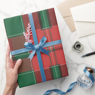 Red Green Plaid Pattern Wrapping Paper