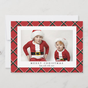 Red Green Plaid Photo Card Christmas Holidays