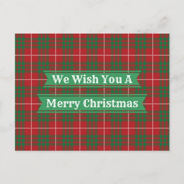 Red & Green Plaid Postcard (Front)