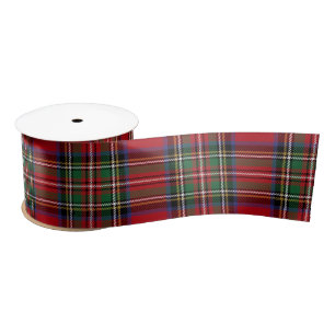 Red Green Plaid Rustic Clan Stewart Tartan Satin Ribbon