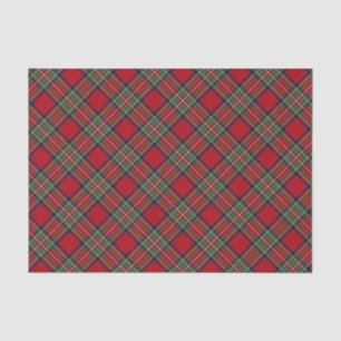 Red Green Plaid Rustic Classic Stewart Tartan Tissue Paper