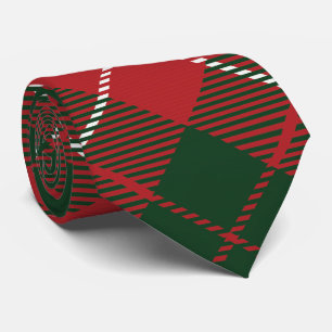 Red Green Plaid Rustic Classic Tartan Tie
