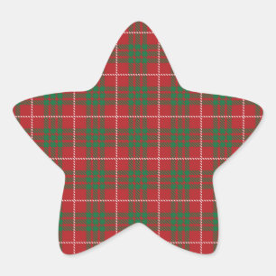 Red & Green Plaid Star Sticker