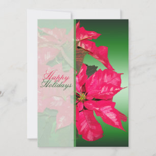Red, Green, Poinsettia Christmas Party Invitation
