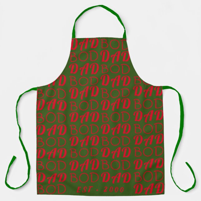 Red Green Premium | Dad Bod | Holiday Custom Apron (Front)