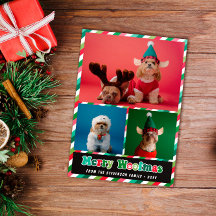 Red Green Retro Merry Woofmas Photo Collage
