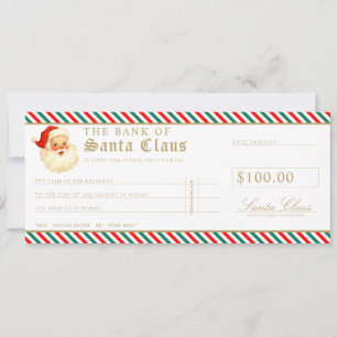 Red Green Santa Cheque Gift Voucher Card