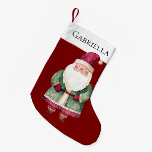 Red Green Santa Personalised Name Christmas Small Christmas Stocking