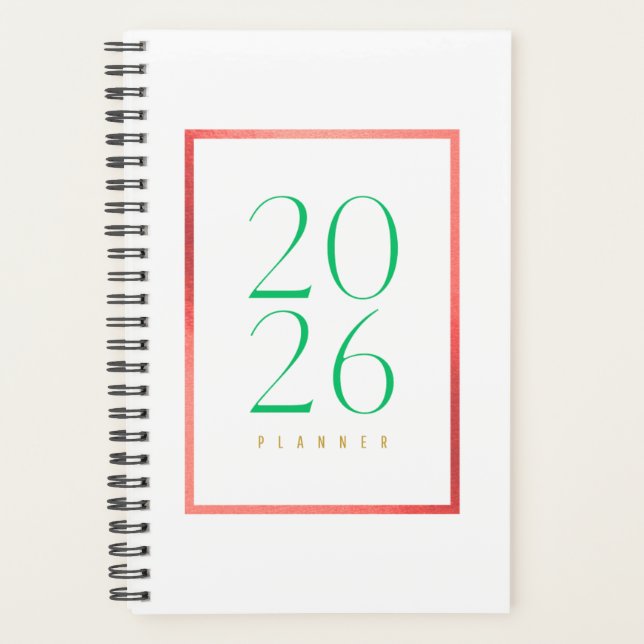 Red&Green Simple   Planner (Front)