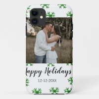 red green snowflakes text photo merry christmas