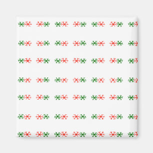 red green snowflakes text photo merry christmas magnet