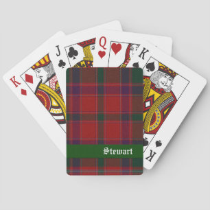 Red & Green Stewart Tartan Plaid Playing Cards