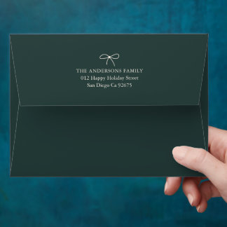 Red & Green Striped Christmas Return Address Envelope