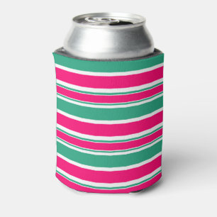 Red -green striped horizontal pattern can cooler