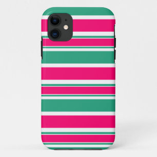 Red -green striped horizontal pattern iPhone 11 case