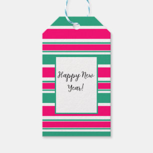 Red -green striped horizontal pattern gift tags