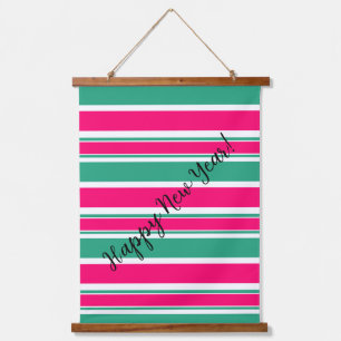 Red -green striped horizontal pattern hanging tapestry