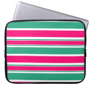 Red -green striped horizontal pattern laptop sleeve