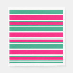 Red -green striped horizontal pattern napkin