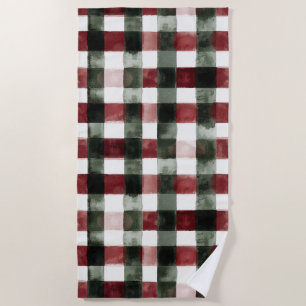 Red Green Stripes Birthday Beach Towel