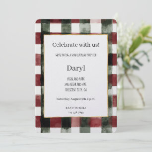 Red Green Stripes Birthday Invitation