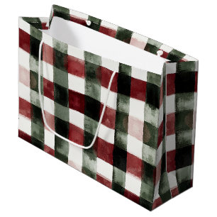 Red Green Stripes Birthday Large Gift Bag