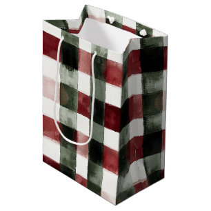 Red Green Stripes Birthday Medium Gift Bag