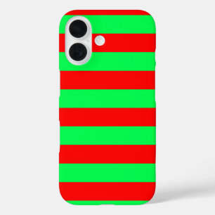 Red Green Stripes Design iPhone 16 Case