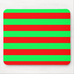 Red Green Stripes Design Mouse Mat